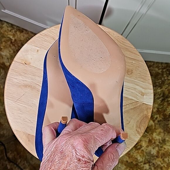 Suede Look Heels by JF Sapphire Blue US Size 9.5 EU 40 - Picture 7 of 7